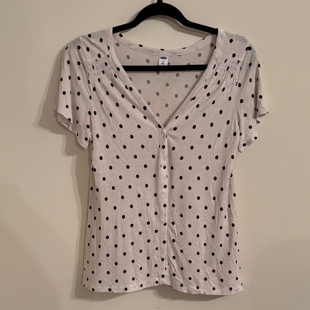 Old Navy Polka Dot V-Neck Women Top